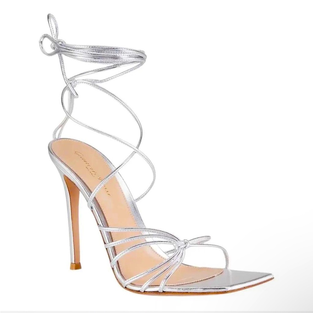 Gianvito Rossi - Sylvie Silver Metallic strappy sandals